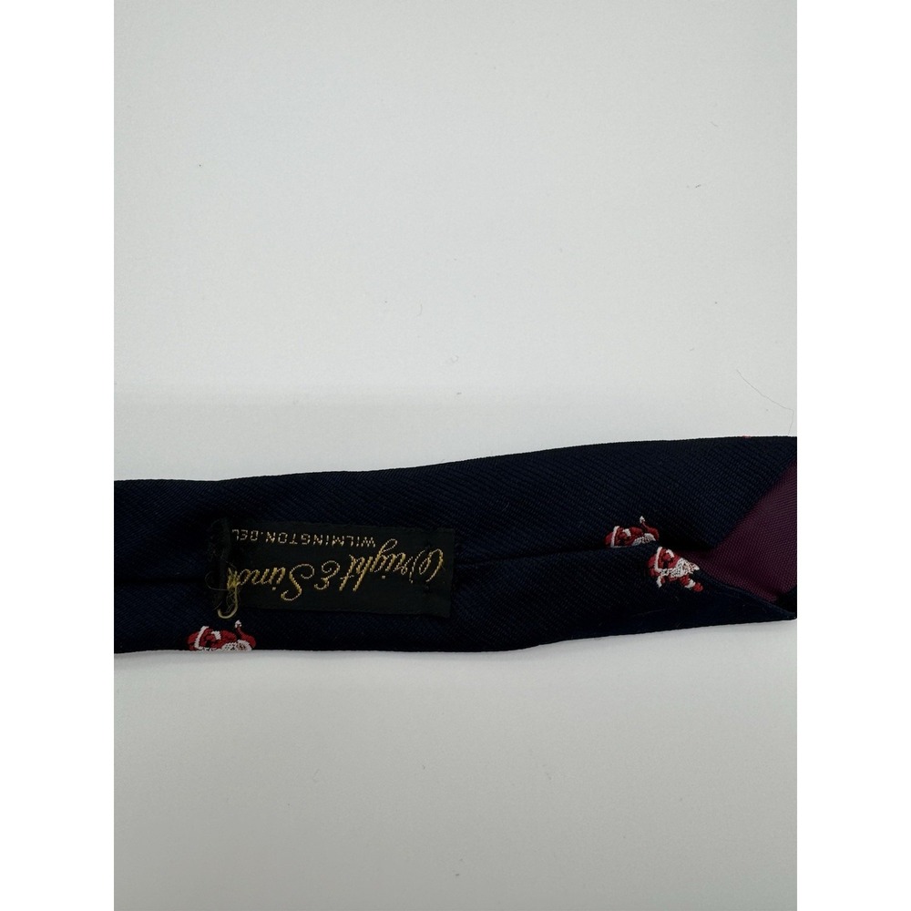 Renleigh Christmas Santa Tie Navy Blue Silk Blend Novelty Holiday Tie Classic - Picture 7 of 10